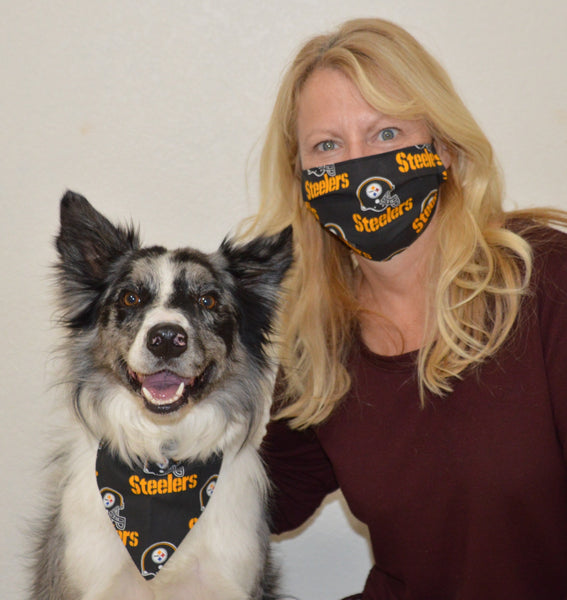 Pittsburgh Steelers Over-the-Collar Reversible Dog Bandana ~ Four Sizes, Optional Personalization