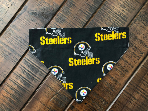 Pittsburgh Steelers Over-the-Collar Reversible Dog Bandana ~ Four Sizes, Optional Personalization