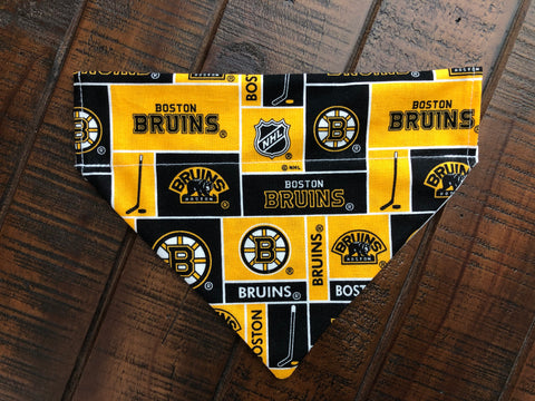 Boston Bruins Over-the-Collar Reversible Dog Bandana ~ Four Sizes, Optional Personalization