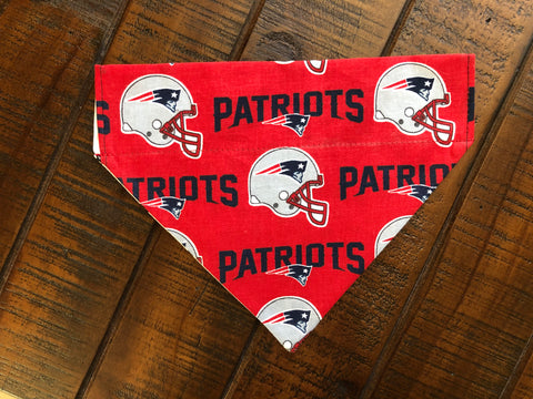 New England Patriots Over-the-Collar Reversible Dog Bandana ~ Four Sizes, Optional Personalization