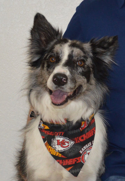 Kansas City Chiefs Over-the-Collar Reversible Dog Bandana ~ Four Sizes, Optional Personalization