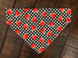 Watermelon Over-the-Collar Reversible Dog Bandana ~ Four Sizes, Optional Personalization