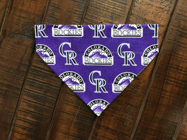 Colorado Rockies Over-the-Collar Reversible Dog Bandanas ~ Four Sizes, Two Fabric Choices, Optional Personalization