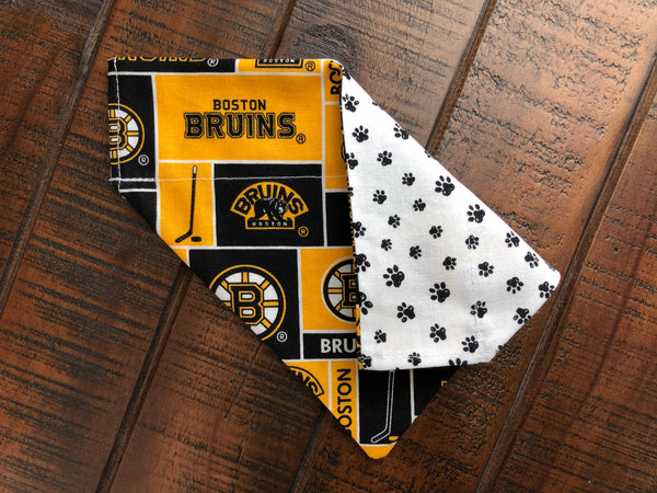 Boston Bruins Over-the-Collar Reversible Dog Bandana ~ Four Sizes, Optional Personalization