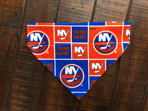 New York Islanders Over-the-Collar Reversible Dog Bandana ~ Four Sizes, Optional Personalization