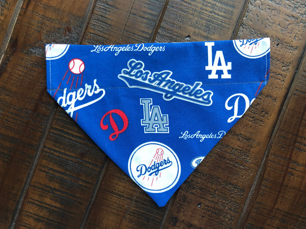 Los Angeles Dodgers Over-the-Collar Reversible Dog Bandanas ~ Four Sizes, Two Fabric Choices, Optional Personalization