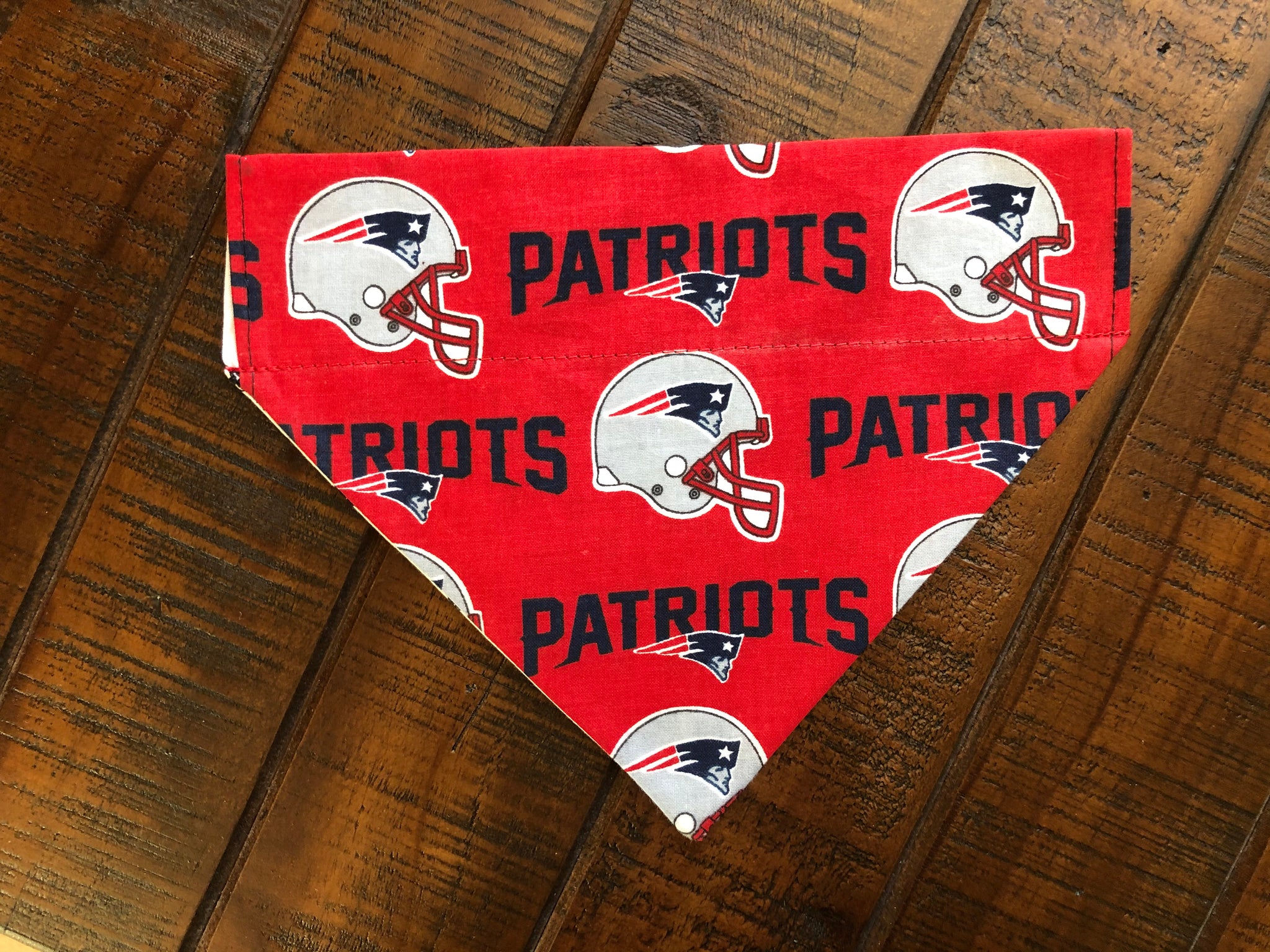New England Patriots Over-the-Collar Reversible Dog Bandana ~ Four Sizes, Optional Personalization