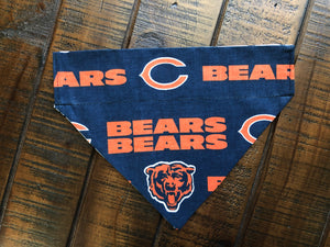 Chicago Bears Over-the-Collar Reversible Dog Bandana ~ Four Sizes, Optional Personalization