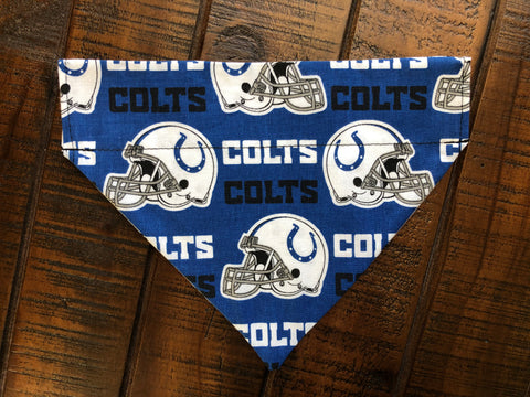 Indianapolis Colts Over-the-Collar Reversible Dog Bandana ~ Four Sizes, Optional Personalization