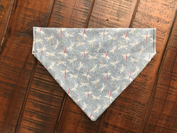 Dragonfly Over-the-Collar Reversible Dog Bandana ~ Four Sizes, Optional Personalization