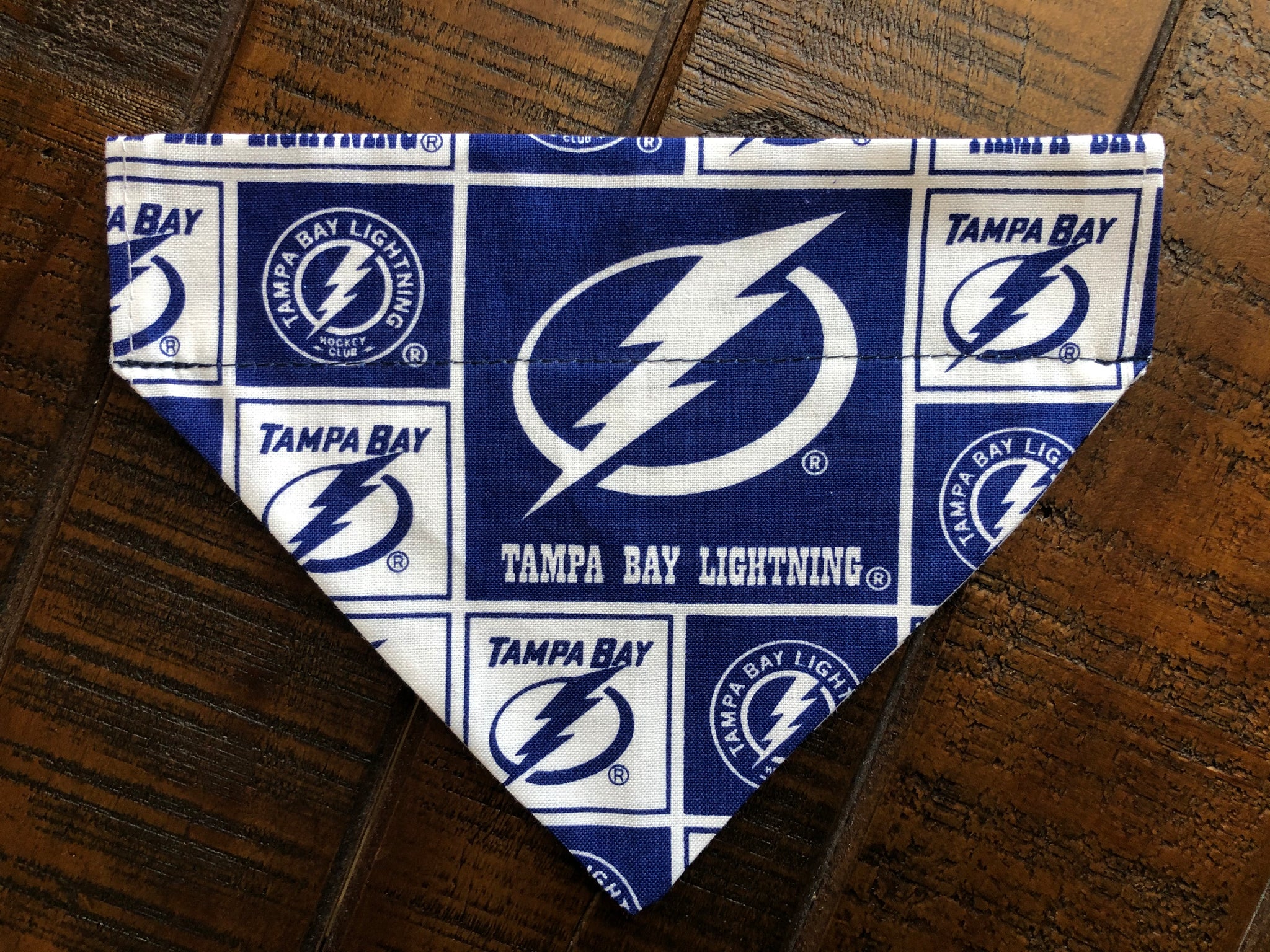 Tampa Bay Lightning Over-the-Collar Reversible Dog Bandana ~ Four Sizes, Optional Personalization