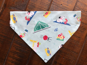 Camping Over-the-Collar Reversible Dog Bandana ~ Four Sizes, Two Fabric Choices, Optional Personalization