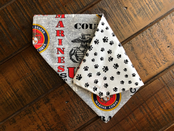 Military Over-the-Collar Reversible Dog Bandana ~ Four Fabric Options, Four Sizes, Optional Personalization