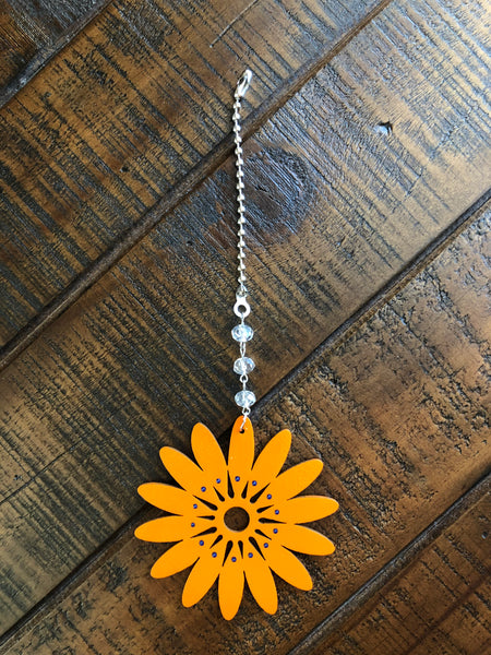 Wooden Flower Ceiling Fan Pull Chain ~ Seven Color Choices