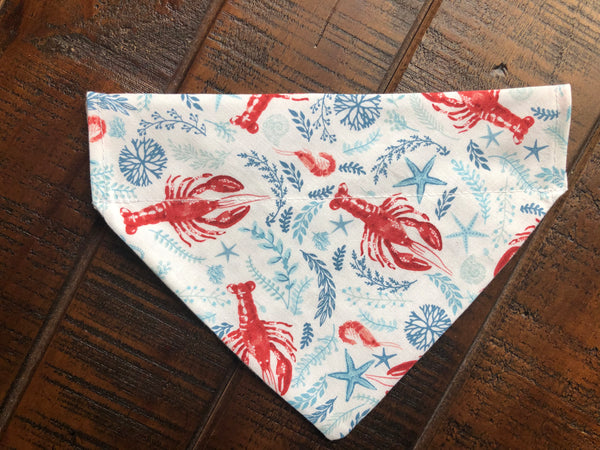 Ocean Over-the-Collar Reversible Dog Bandana ~ Four Sizes, Optional Personalization