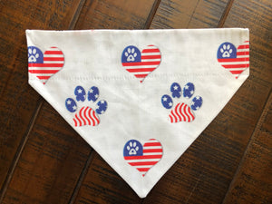 American Pup Over-the-Collar Reversible Dog Bandana ~ Four Sizes, Optional Personalization