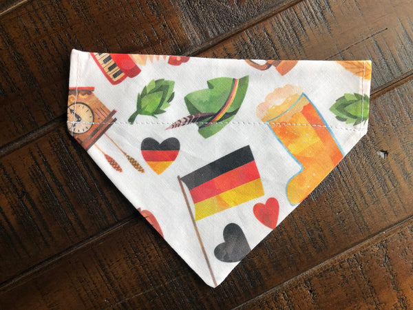 Oktoberfest Over-the-Collar Reversible Dog Bandana ~ Four Sizes, Two Fabric Choices, Optional Personalization
