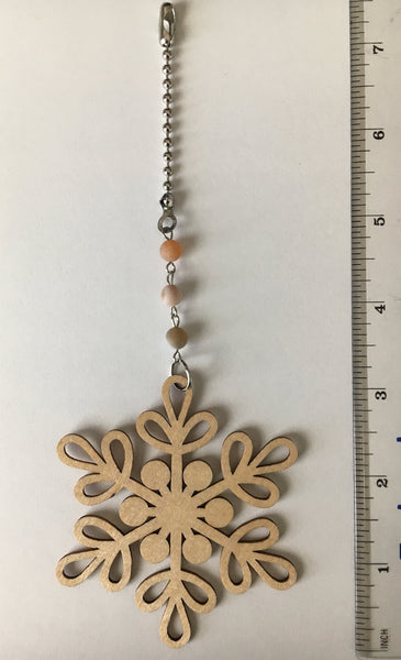 Wooden Snowflake Ceiling Fan Pull Chain