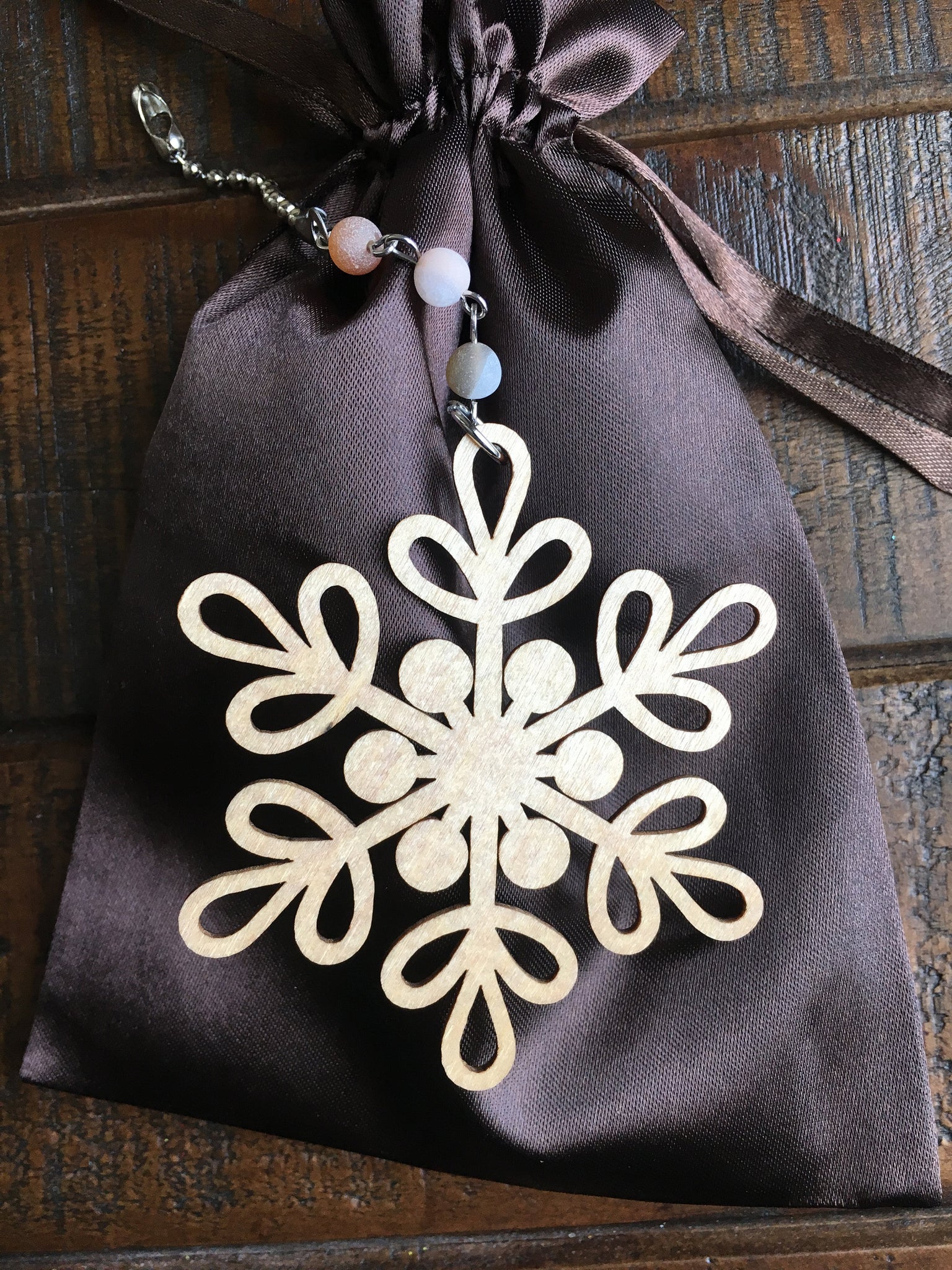 Wooden Snowflake Ceiling Fan Pull Chain