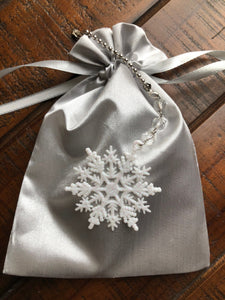 White Glitter Snowflake Ceiling Fan Pull Chain