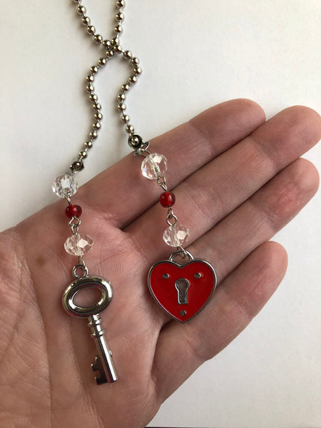 Heart Lock and Key Ceiling Fan Pull Chains ~ Set of 2