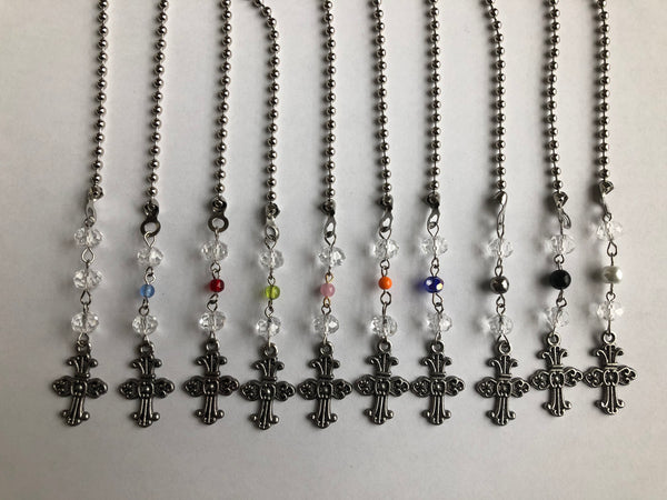 Antique Cross Ceiling Fan Pull Chains ~ Set of 2, Ten Color Choices